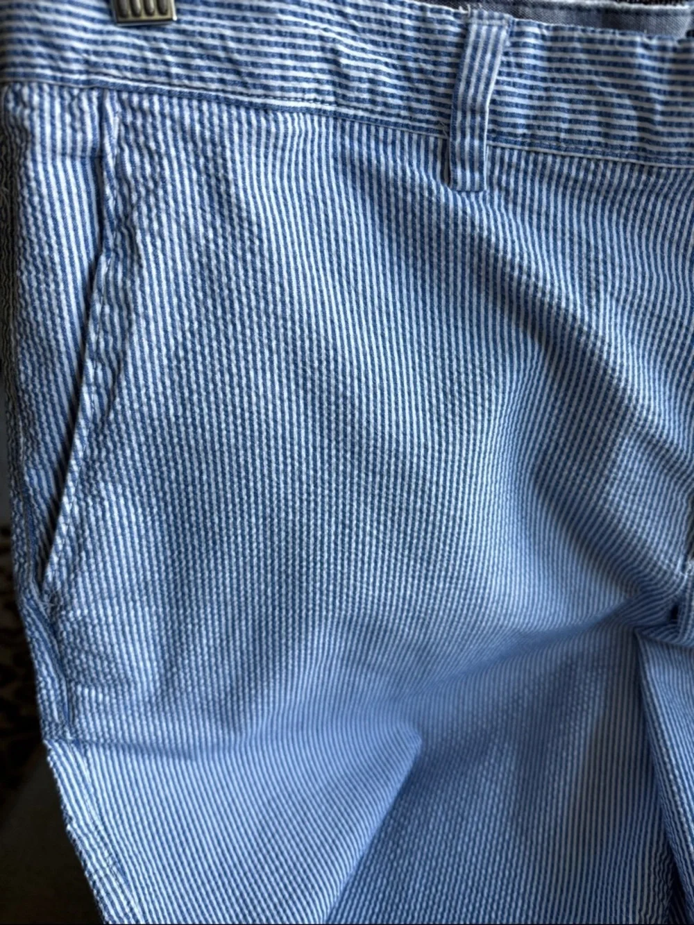 Banana Republic Aiden Shorts Mens 36 Seer Sucker Cotton Preppy Nautical Beach